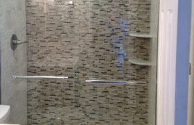 linda j glass tile shower wall parker co
